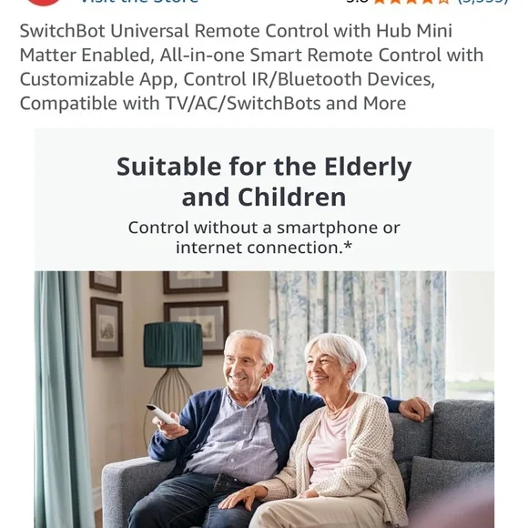 SwitchBot Universal Remote Universal Remote Control with Hub Mini - White - Picture 6 of 10